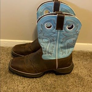 Blue and Brown Cowgirl Boots